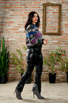 Hand-Embroidered Vivid Jacket in Black
