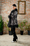 Silver Hand-Embroidered Short Coat in Black