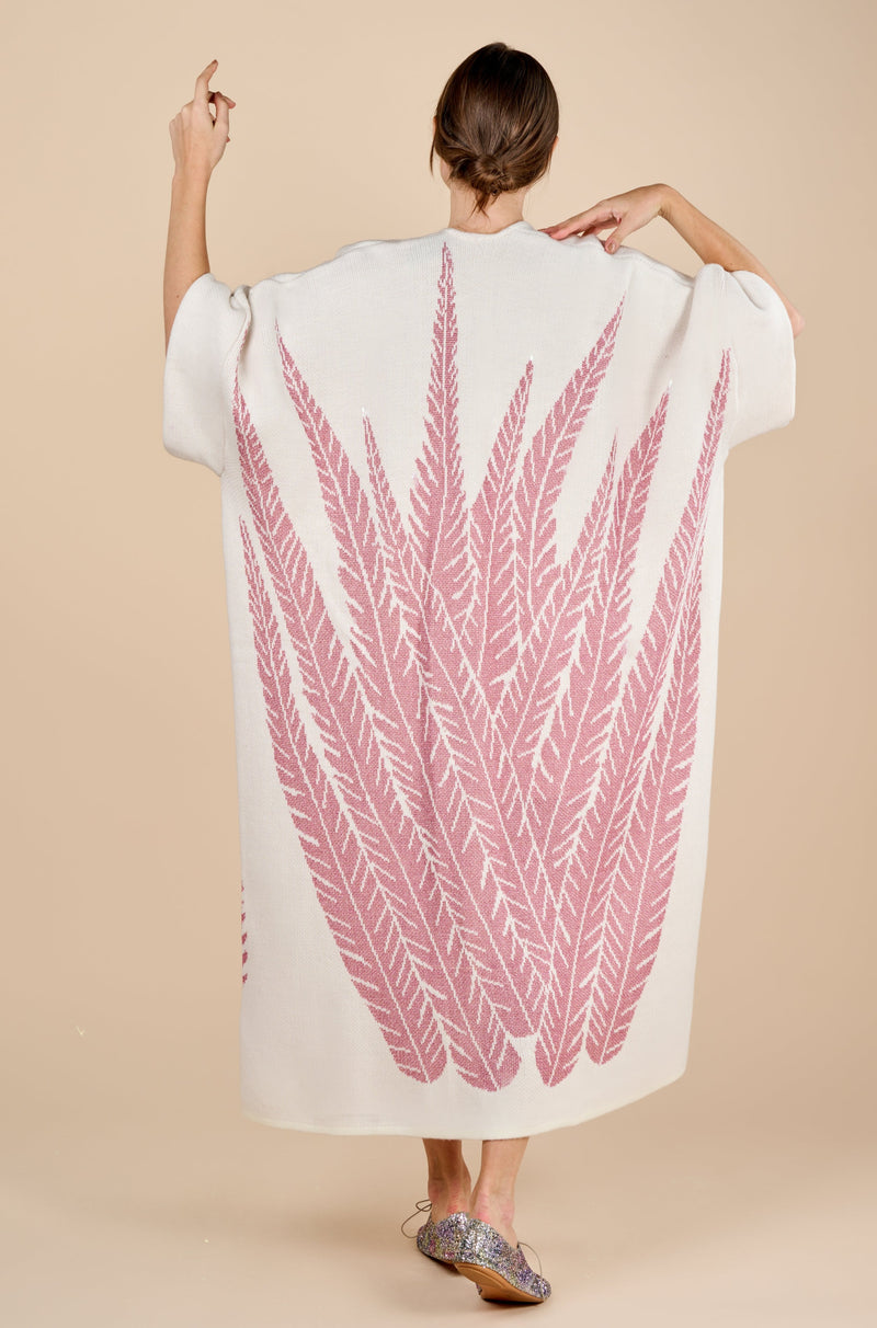 Pink Palm Weave Cardigan