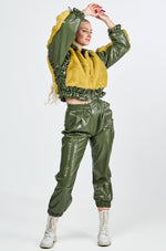 Faux Fur Jacket & Pant Set in Forest Green
