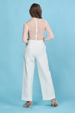 Corseted Jumpsuit In White
