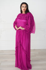Ruffled Bell Sleeve Gown