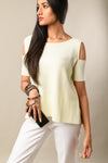 Cold-Shoulder Top in Pastel Yellow