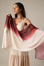 Ombre' Scarves in Red & Beige