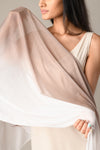 Ombre' Scarves in Light Brown & Grey