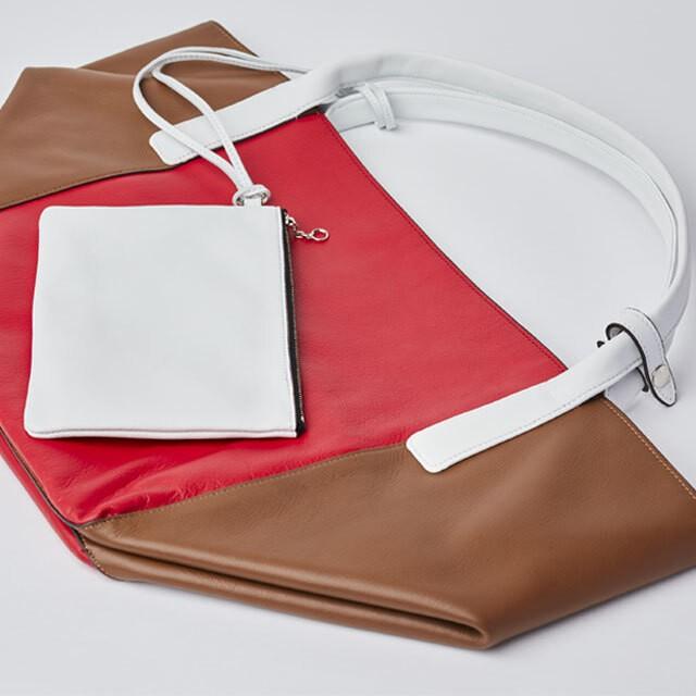 Dim-Sum Tote Bag in Red & Brown