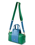 Onsra Cylinder Shoulder Bag in Green & Blue