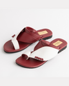 Leather Sandals in Burgundy