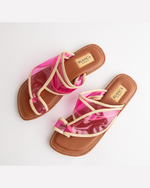 Clear Strap Sandals in Hot Pink