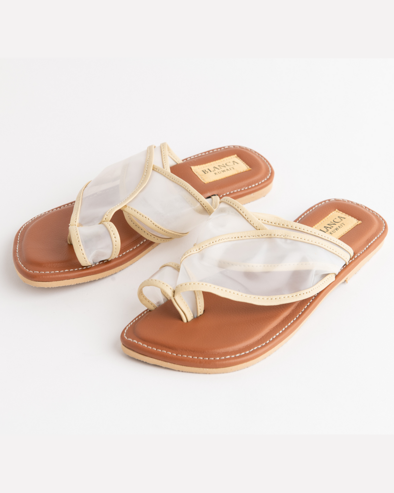 Clear Strap Sandals in White