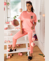 Sporty Tee And Pant Set in Flamingo Pink