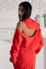 Polar Jumpsuit with Red Zipper Detailing
