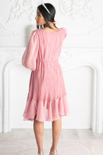 Midi Pleated Dress in Pink