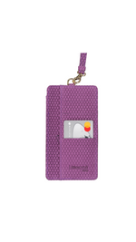 Textured Leather Phone Wallet Case in Purple